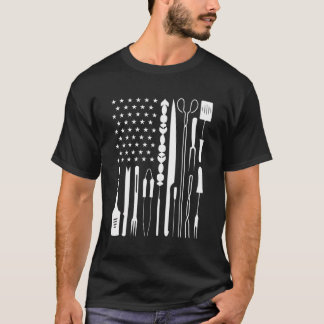 Patriotic Grilling Bbq Utensil Us Flagga Pitmaster T Shirt