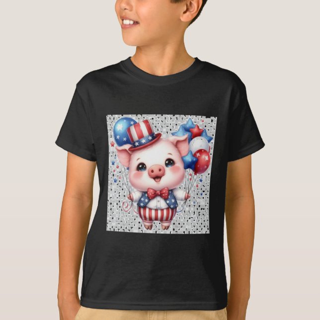 Patriotic Gris Sticker T Shirt (Framsida)
