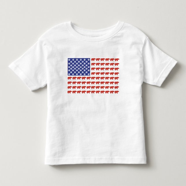 Patriotic Grizzly Bear T Shirt (Framsida)