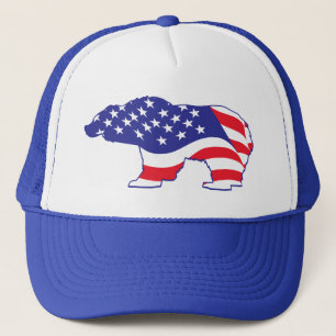 Patriotic Grizzly Bear Truckerkeps