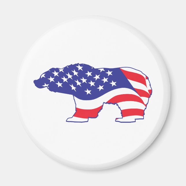 Patriotic-Grizzly Magnet (Framsidan)