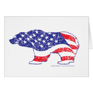 Patriotic-Grizzly-nöd Hälsningskort