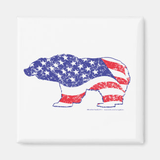 Patriotic-Grizzly-nöd Magnet