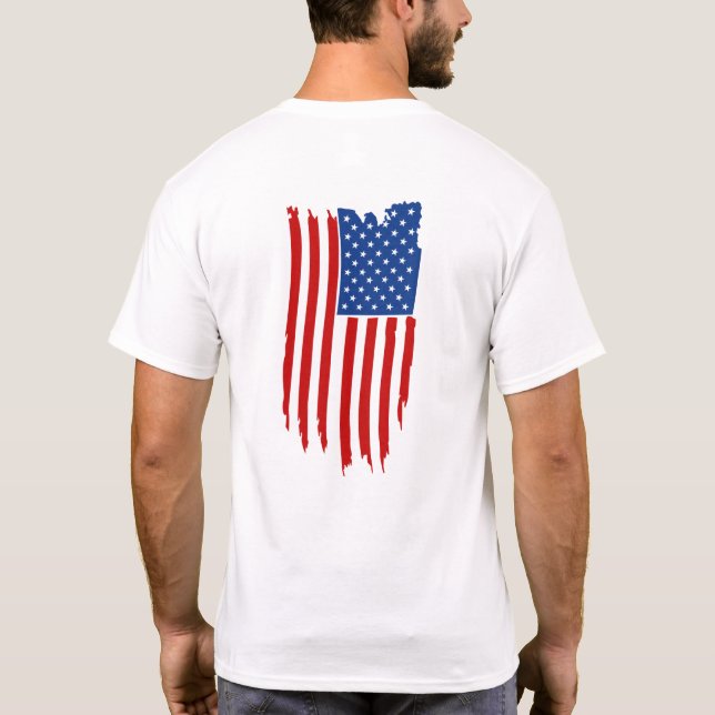 *~* Patriotic Grunge American USA flagga Modern T Shirt (Baksida)