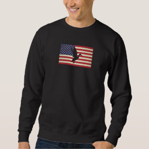 Patriotic Grunge Distresge USA amerikanska Flagga Lång Ärmad Tröja