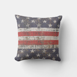 Patriotic Grunge Stars och stripes Mönster Kudde
