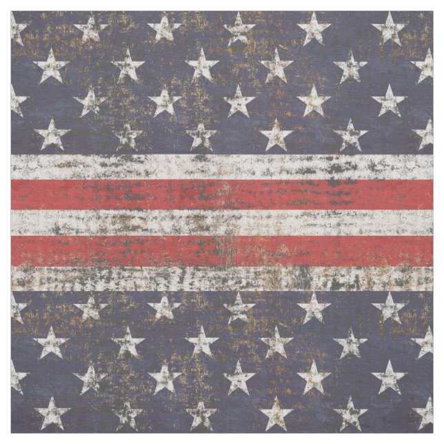 Patriotic Grunge Stars och stripes Mönster Tyg (Provkarta)