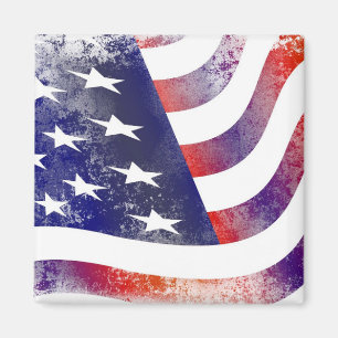 Patriotic Grunge Stil Faded American Flagga Magnet
