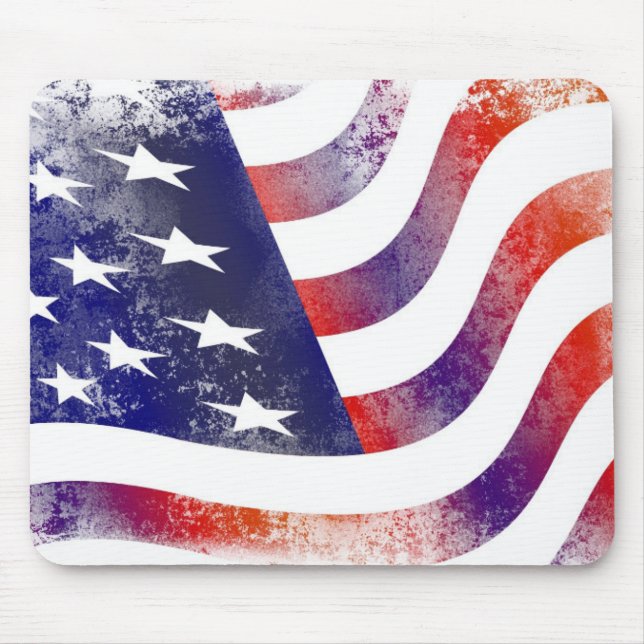 Patriotic Grunge Stil Faded American Flagga Musmatta (Framsidan)