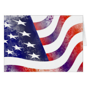Patriotic Grunge Stil Faded American Flagga OBS Kort