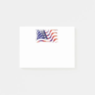 Patriotic Grunge Stil Faded American Flagga Post-it Block
