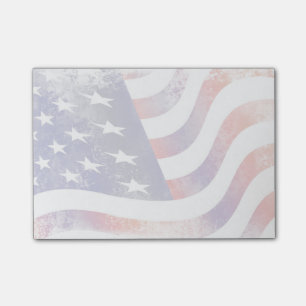Patriotic Grunge Stil Faded American Flagga Post-it Block