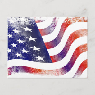Patriotic Grunge Stil Faded American Flagga Vykort