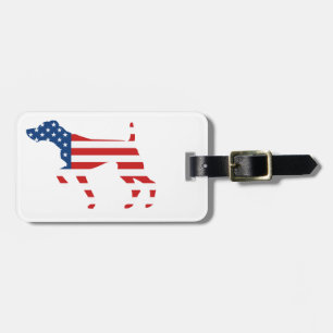 Patriotic GSP Hund Pointing Bagagebricka