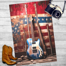 Patriotic Guitar 2 Decoupage Papper