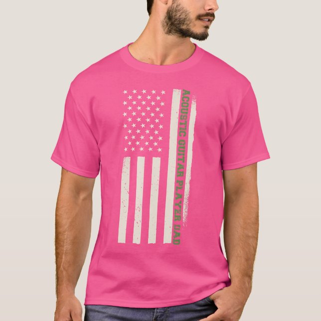 Patriotic Guitarist Musician Acoustic Guitar Playe T Shirt (Framsida)