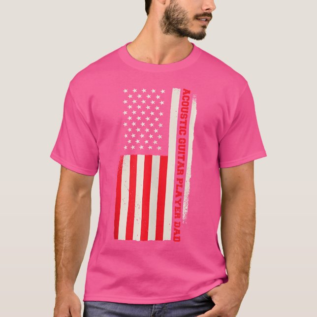 Patriotic Guitarist Musician Acoustic Guitar Playe T Shirt (Framsida)