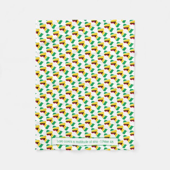 Patriotic GUYANA FLAGGA Fleecefilt (Framsidan)