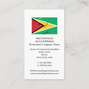 Patriotic GUYANA FLAGGA Foto-Affärskort Visitkort