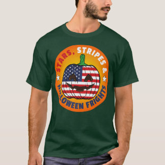 Patriotic Halloween American Flagga Jack o lantern T Shirt