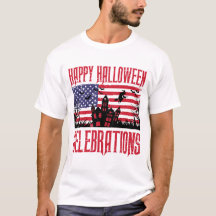 Patriotic Halloween, USA flagga Design T-Shirt