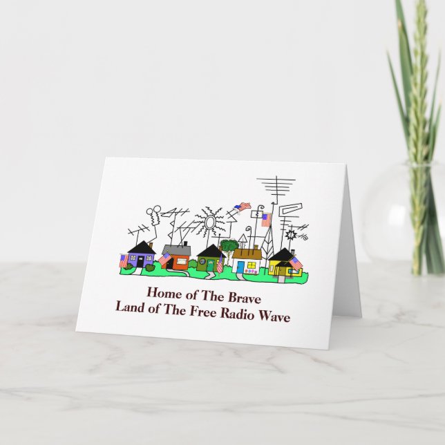 Patriotic Ham Radio Greeting Card Kort (Framsida)