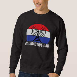 Patriotic Ham Radio Pappa Radioactive Amateur Oper Lång Ärmad Tröja