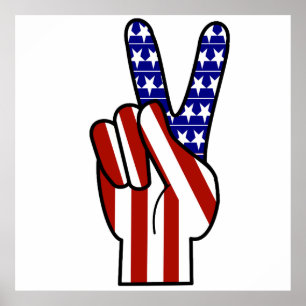 Patriotic Hand Fredstecken Poster