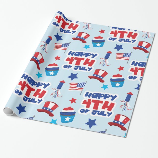 Patriotic happ 4:e july presentpapper (Utrullad)