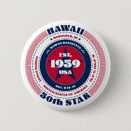 Patriotic Hawaii Circle med statsinformation Knapp