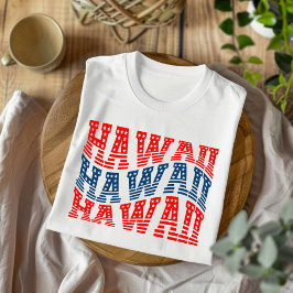 Patriotic Hawaii Red och Blue Boho T-Shirt