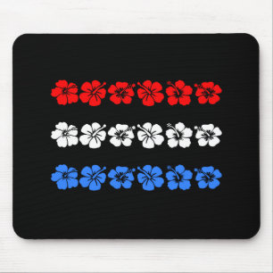 Patriotic Hawaiian USA Rött vitt blått Aloha Bands Musmatta