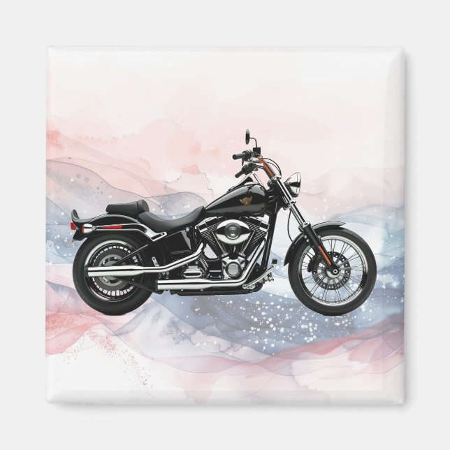 Patriotic Hawg Heritage Twin-Cam Motorcycle Magnet (Framsidan)