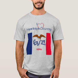 Patriotic Hawkeyes Iowa Flagga Uni-sex T-Shirt