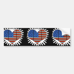 Patriotic Heart American Flagga Bildekal