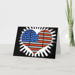 Patriotic Heart American Flagga Kort