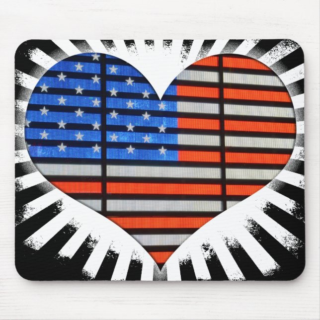 Patriotic Heart American Flagga Musmatta (Framsidan)