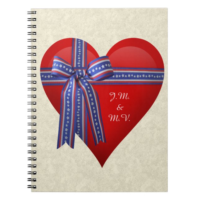 Patriotic Heart-grafik Anteckningsbok (Framsidan)