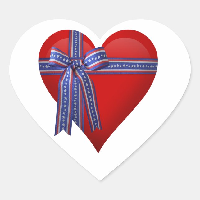 Patriotic Heart-grafik Hjärtformat Klistermärke (Framsida)