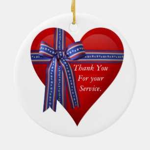 Patriotic Heart-grafik Julgransprydnad Keramik