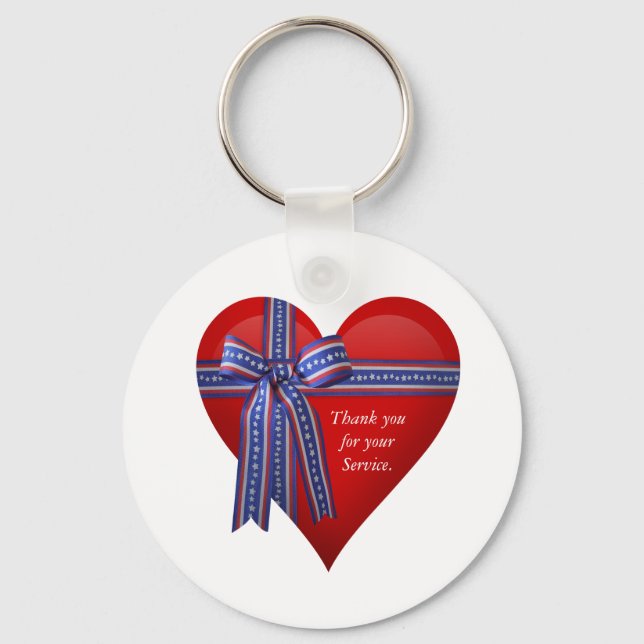 Patriotic Heart-grafik Nyckelring (Framsida)