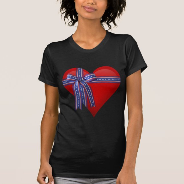 Patriotic Heart-grafik T Shirt (Framsida)