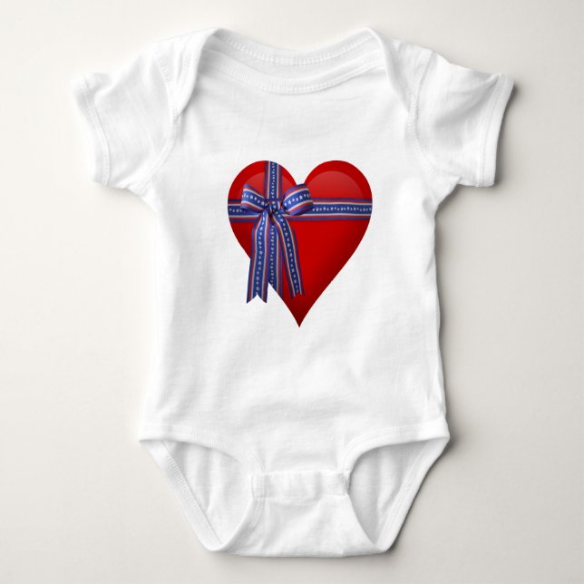 Patriotic Heart-grafik Tee Shirt (Framsida)