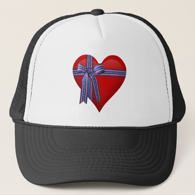 Patriotic Heart-grafik Truckerkeps (Framsida)