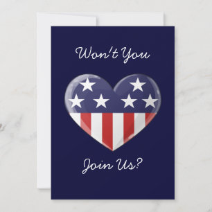 Patriotic Heart-inbjudan Inbjudningar