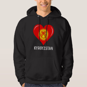 Patriotic Heart Kirgyzstan Flagga Retro Distress Hoodie