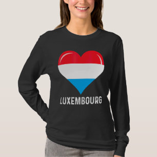 Patriotic Heart Luxembourg Flagga Retro Distress T Shirt