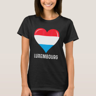Patriotic Heart Luxembourg Flagga Retro Distress T Shirt