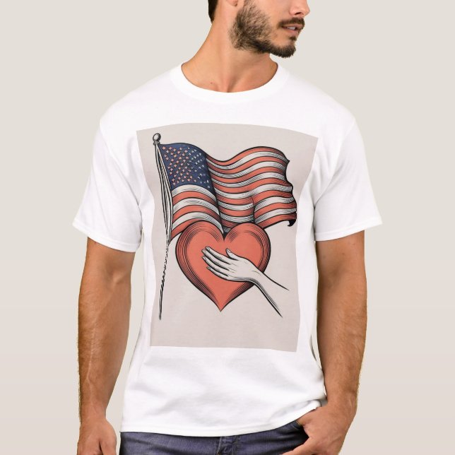 Patriotic Heart T-Shirt Design (Framsida)