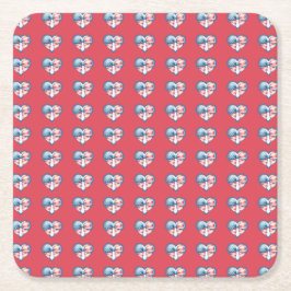 Patriotic Heart Underlägg Papper Kvadrat